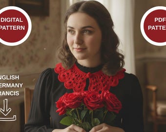 Crochet Peter Pan Collar Pattern, Detachable Victorian Bib (PDF Pattern)