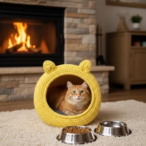 Crochet Cat Cave Pattern – DIY Pet Bed (PDF Download)
