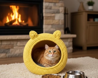 Crochet Cat Cave Pattern – DIY Pet Bed (PDF Download)