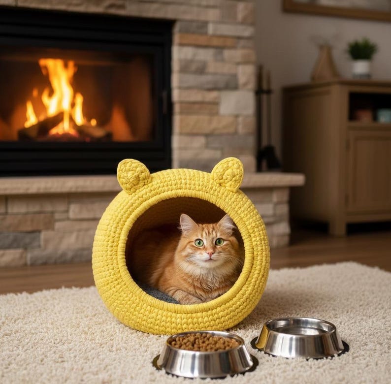 Crochet Cat Cave Pattern – DIY Pet Bed (PDF Download) image 3