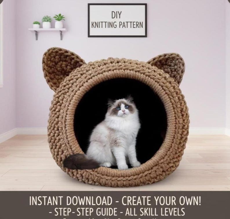 Crochet Cat Cave Pattern – DIY Pet Bed (PDF Download) image 4