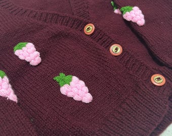 Handmade Strawberry Cardigan – Made with Love