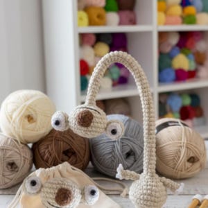 Patrón de Sid el Perezoso Amigurumi, PDF de Perezoso de Crochet, Patrón de Perezoso de Cuello Largo, Tutorial de Crochet del Personaje de La Era de Hielo, Descarga Digital