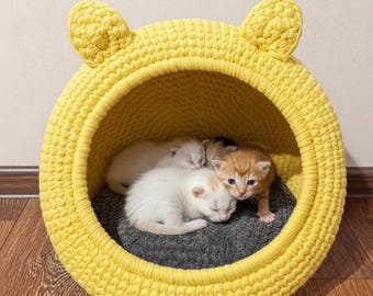 Crochet Cat Cave Pattern – DIY Pet Bed (PDF Download)