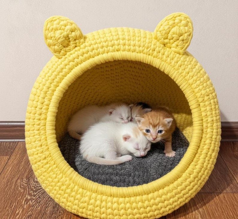 Crochet Cat Cave Pattern – DIY Pet Bed (PDF Download) image 5