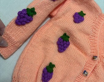 Handmade Strawberry Cardigan – Made with Love