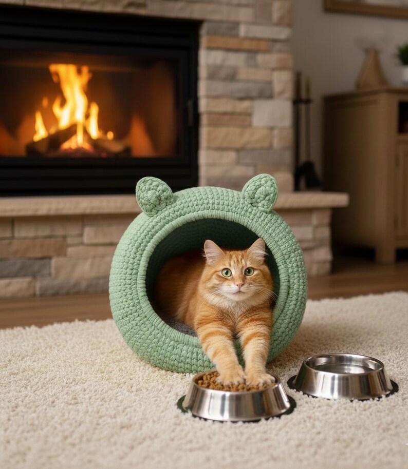 Crochet Cat Cave Pattern – DIY Pet Bed (PDF Download) image 1