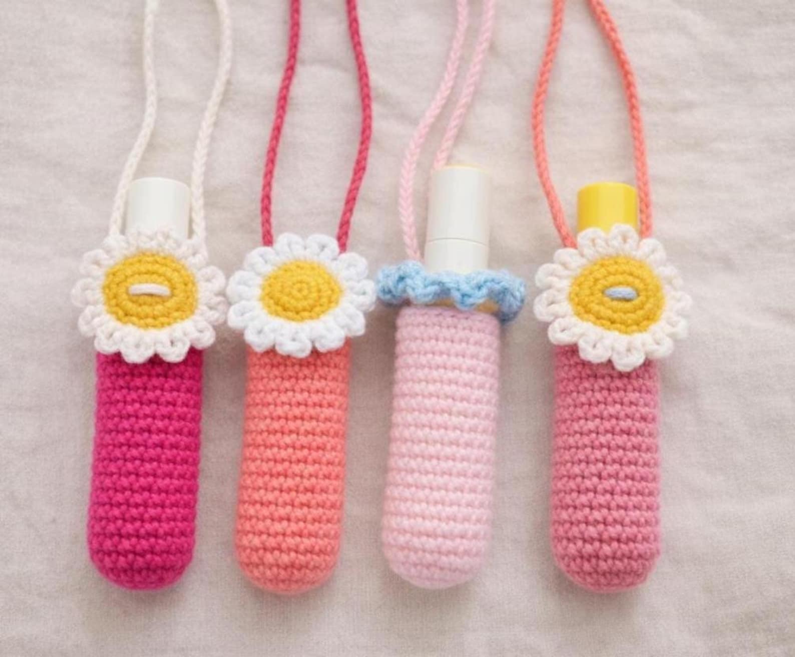 Crochet Flower Lipstick Holder Handmade Lip Balm Case Floral Lipstick crochet-flower-lipstick-holder-handmade-lip-balm-case-floral-lipstick