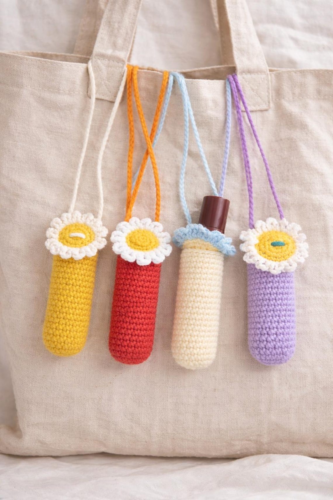 Crochet Flower Lipstick Holder Handmade Lip Balm Case Floral Lipstick crochet-flower-lipstick-holder-handmade-lip-balm-case-floral-lipstick