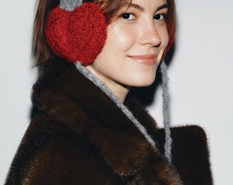 Crochet Heart Earmuffs Pattern – Y2K Winter Ear Warmer (PDF Pattern)