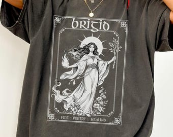 Brigid Goddess T-Shirt, Celtic Mythology Divine Feminine Tee, Irish Folklore Graphic Top
