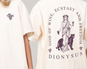 Dionysus Shirt, Greek God of Wine T Shirt,  Bohemian Mythology Wine Lover Gift