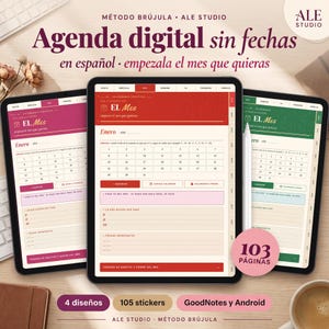 Agenda digital sin fechas en español | Planificador para GoodNotes y Android