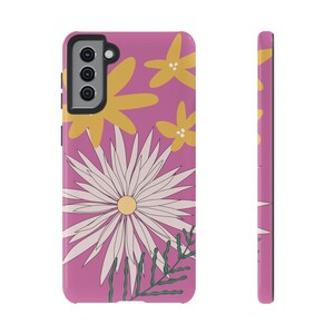 Floral Phone Case | Tough Cases with Vibrant Daisy Design for Flower Lovers | Cute Phone Cover, Gift for Her, Spring Accessory, Trendy Tech
