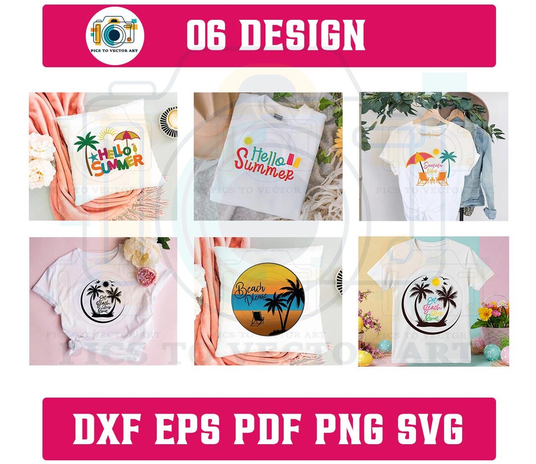 Summer SVG Vector Art Design Bundle | Summer Bundle SVG Vector Art File ...