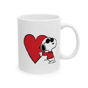 Snoopy Coffee Mug Gift for Her Cute Cartoon Style Cool Snoopy Cup for Mom Birthday Gift Anniversary Coffee Lovers