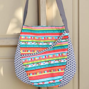 Abgerundete Umhängetasche, Schnittmuster, Kaland, Einkaufstasche, Sofort-Download, PDF-Schnittmuster