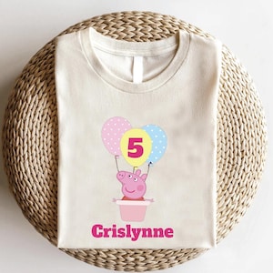 Personalized Peppa Pig, Custom Kids T-shirt, Kids Peppa Pig Tee, Cozy Children's Shirt, Festive Piglet, Peppa Pig Youth Tee