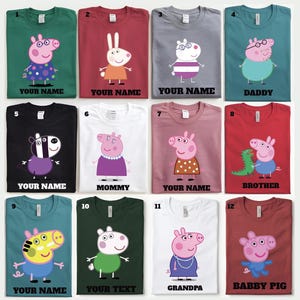 Personalized Peppa Pig, Kids Custom Shirt, Kids Peppa Pig Tee, Cozy Children's Shirt, Festive Piglet, Peppa Pig Youth Tee, Peppa Pig Family