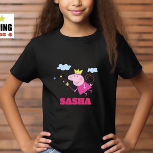 Personalized Peppa Pig, Custom Kids T-shirt, Kids Peppa Pig Tee, Cozy Children's Shirt, Festive Piglet, Peppa Pig Youth Tee