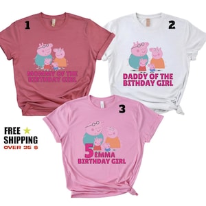 Personalized Peppa Pig, Kids Custom Shirt, Kids Peppa Pig Tee, Cozy Children's Shirt, Festive Piglet, Peppa Pig Youth Tee, Peppa Pig Family