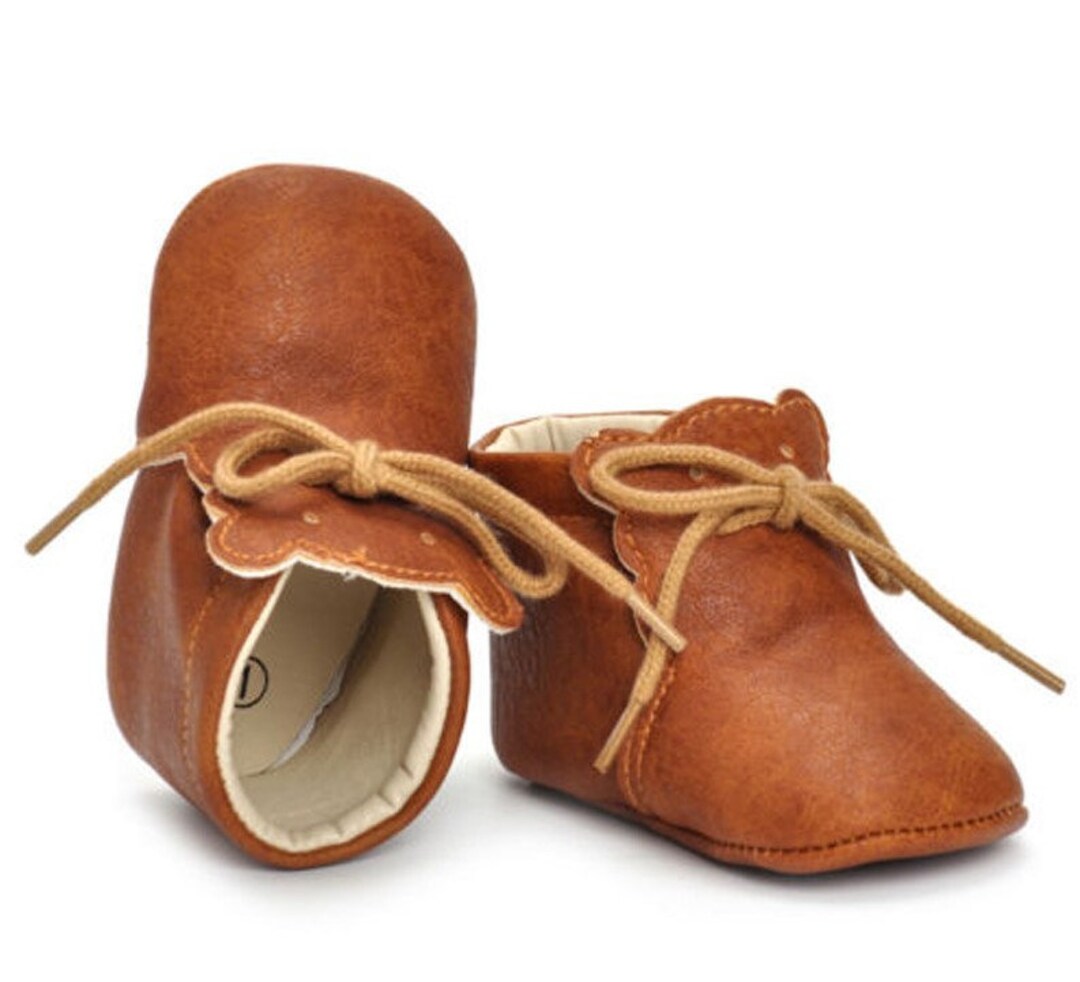 Leather Baby Boots Lace Up Baby Moccs Soft Sole Toddler/ Etsy