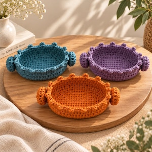 Crochet Oval Basket – Cotton Organizer, Two Sizes, Multiple Colors