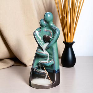 Ceramic Backflow Incense Burner –Waterfall Smoke Fountain –Aromatherapy Ornament for Meditation & Home Decor