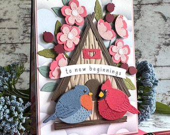 Handmade New Beginnings Card for Engagement, Wedding, or New Home