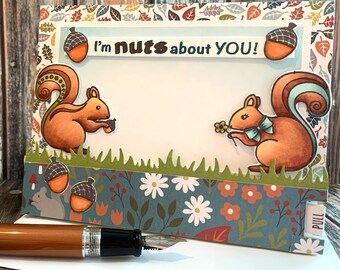Interactive Squirrel Love Card - I'm Nuts About You