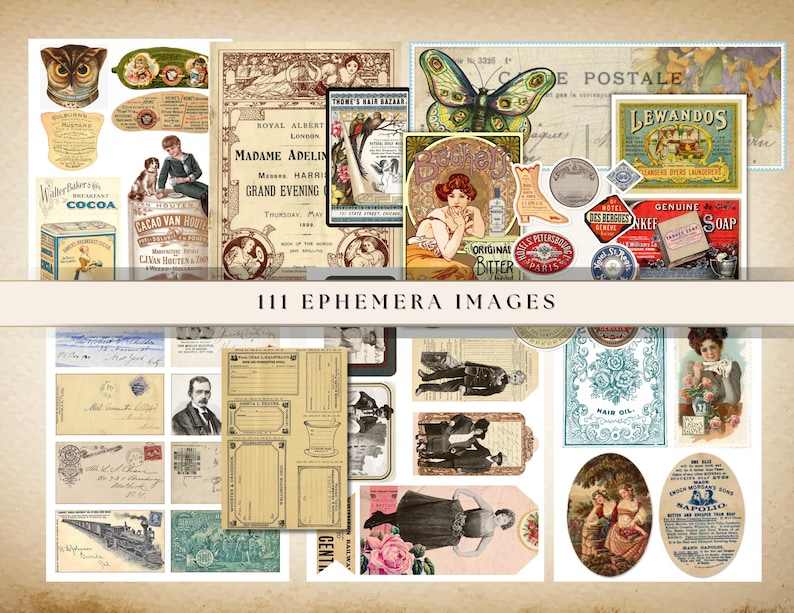 Vintage Junk Journal Ephemera Pack | 800 Pages | Printable Digital ...