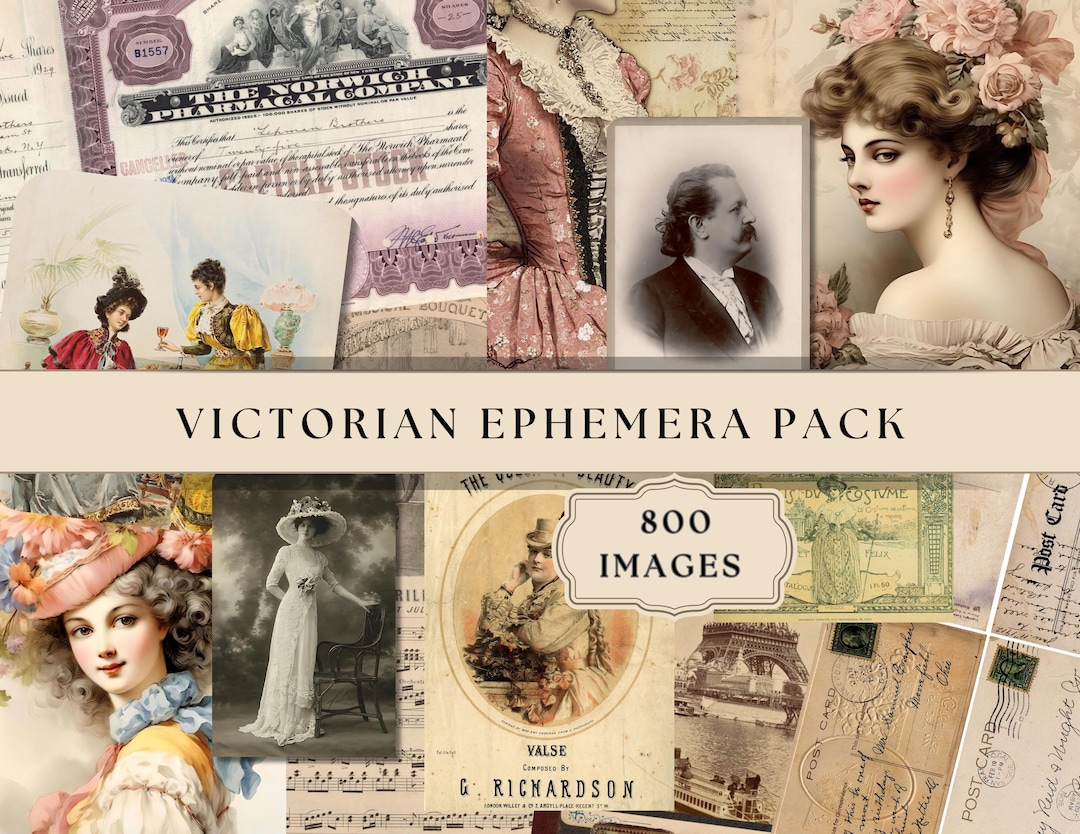 Vintage Junk Journal Ephemera Pack | 800 Pages | Printable Digital ...