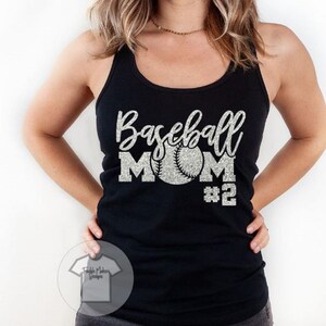 Custom Baseball Mom Tank Top, Baseball Mom Racerback Tank, Baseball Mom Shirts, Personalized Baseball Shirt, Baseball Mom Shirt