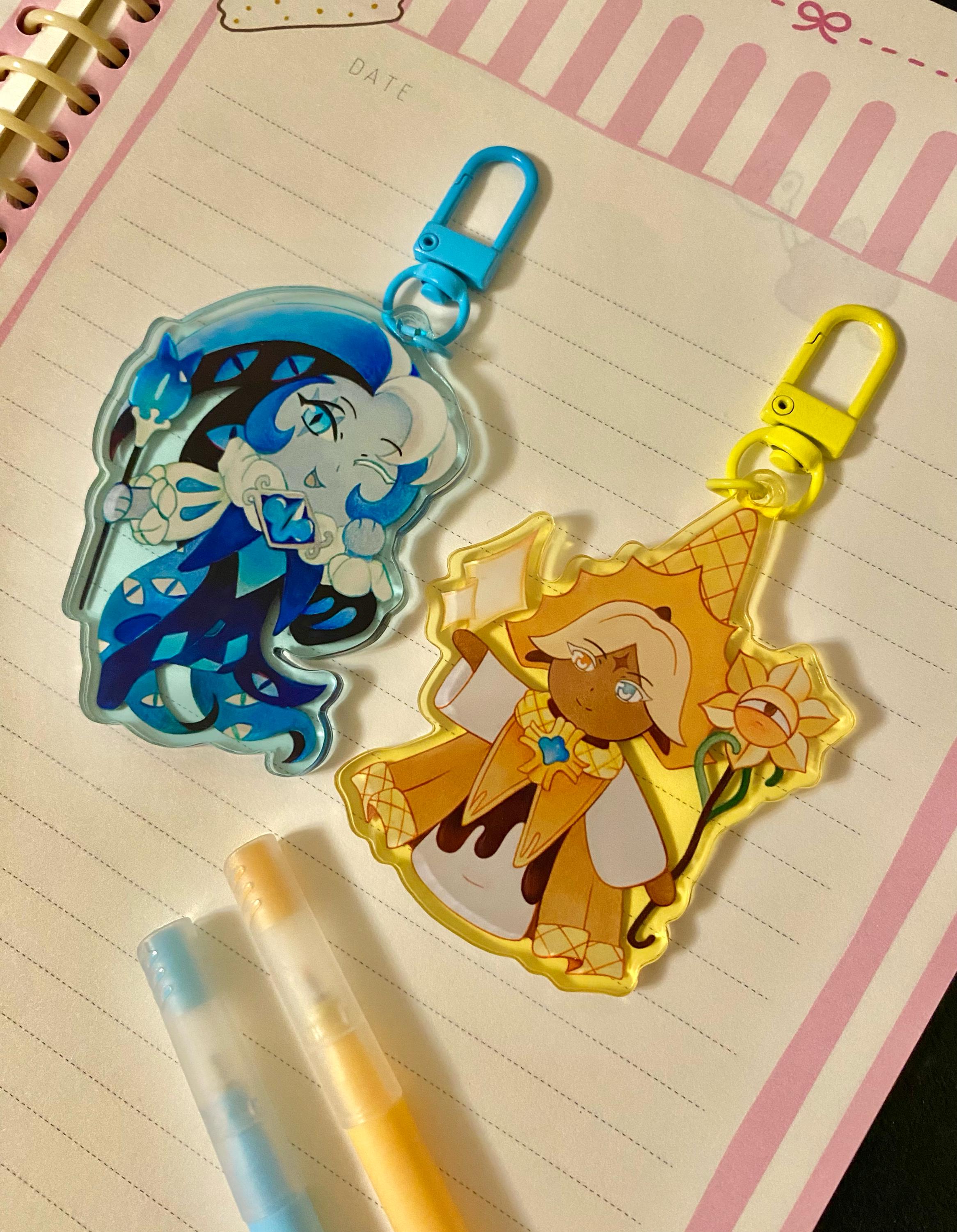 Holographic Shadow Milk Cookie Vinyl Sticker and Acrylic Keychain