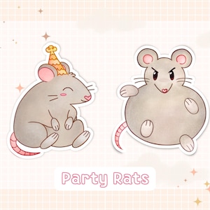 Party Ratte und Laufende Maus Passende Aufkleber