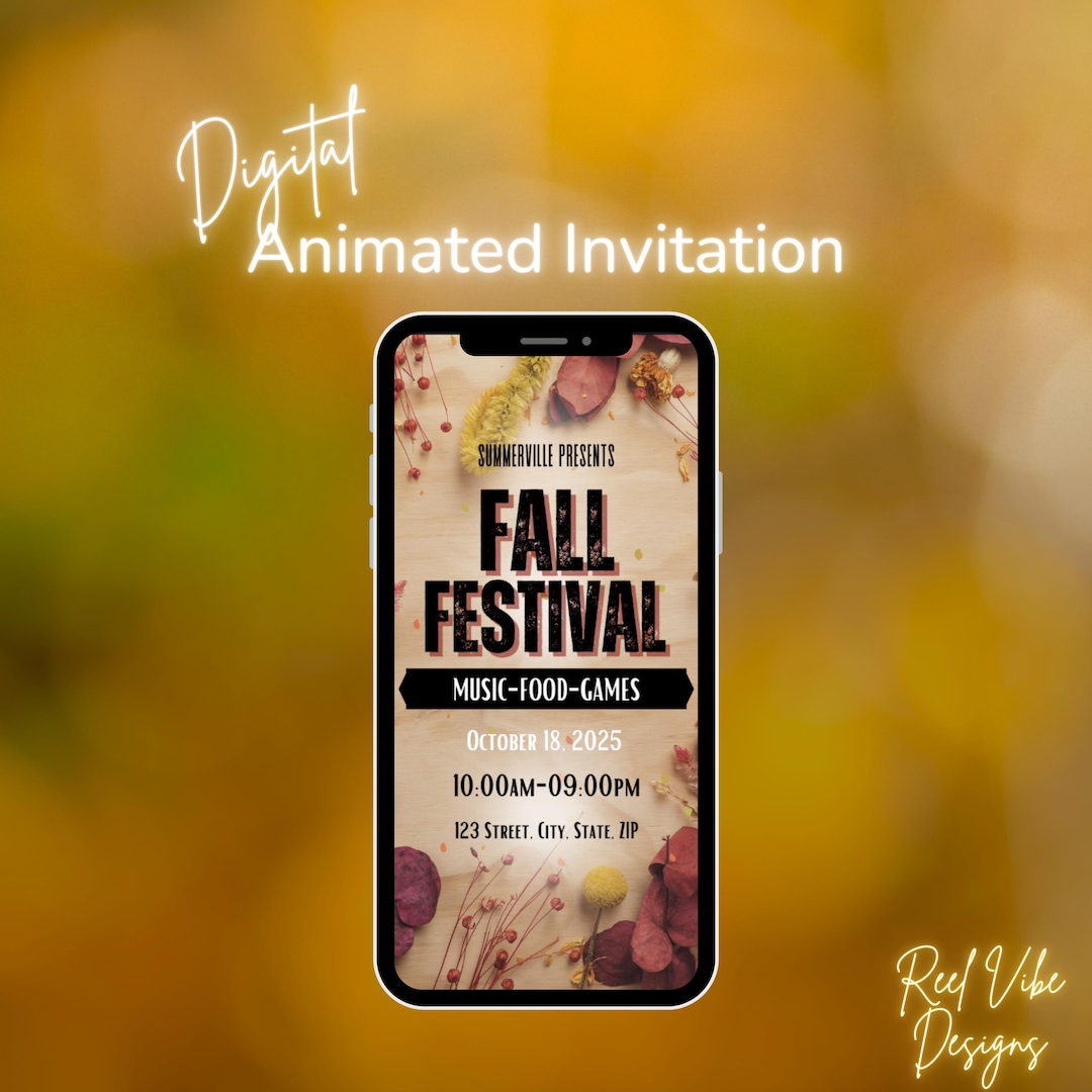 Editable Fall Festival Invitation Template | Digital Autumn Event Flyer ...