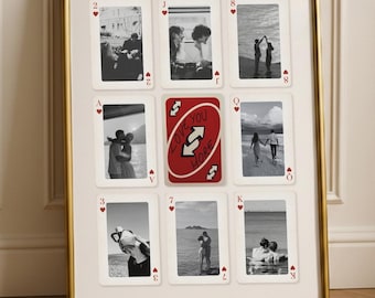 9 Custom Playing Cards Canva Template, How Lucky Are We Print, Personalized Gift for Him, Instant Anniversary Gift, Couple Picture Frame