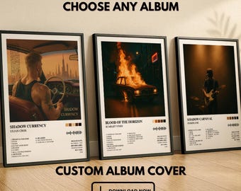 Custom Album Cover Poster, Personalized Music Print, Choose Your Own Album, Tracklist Poster, Playlist Wall Art, Digital Download Music Gift