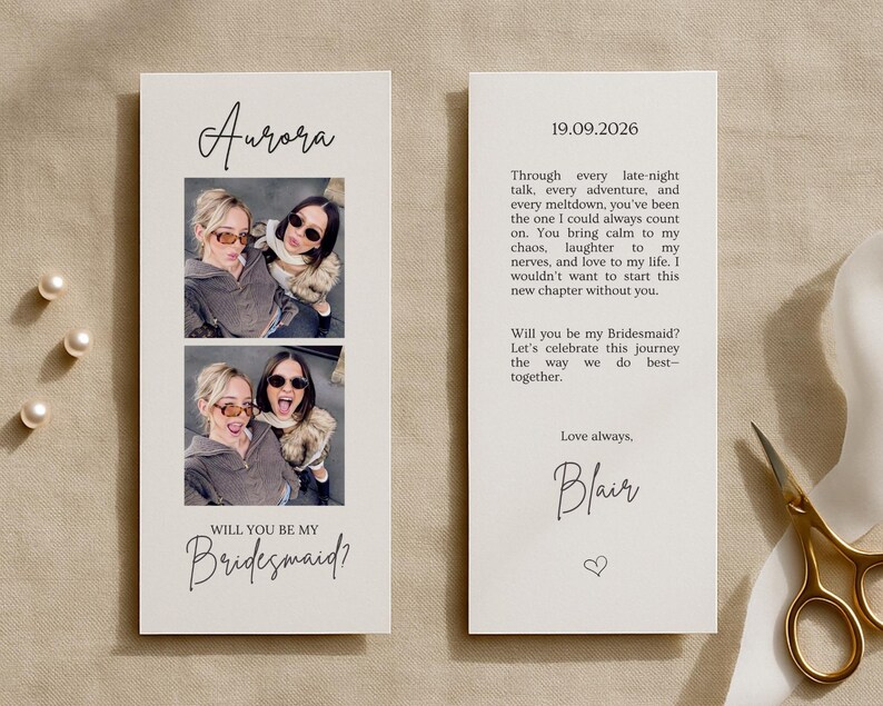 Bridesmaid Proposal Card Canva Template Editable Maid of Honor Bridesmaid Proposal Card Canva Template Editable Maid of Honor