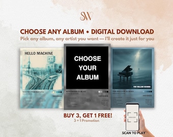 Custom Album Cover Poster, Choose Your Own Album, Personalized Music Print, Tracklist Wall Art, Custom Album Music Poster, Digital Download