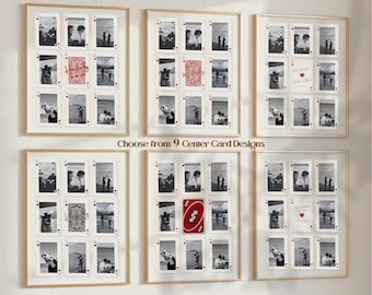9 Custom Playing Card Posters, How Lucky Are We Print, Anniversary Gift for Boyfriend, Couple Photo Collage, DIY Personalized Canva Template