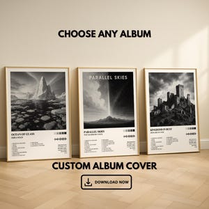 Custom Album Cover Poster Set of 3: Personalized Music Wall Art (Digital Download)