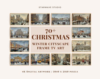 70+ Vintage Christmas Frame TV Art BundleSet | Winter Samsung Frame TV Art Decor, Cozy Holiday Christmas Paintings, Digital Art for Frame TV