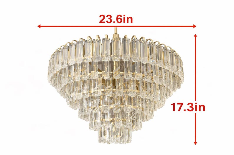 Modern Gold Crystal Rod Chandelier | Tiered Living Room Lighting - Etsy