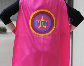 Personalized MOM or DAD SUPERHERO Cape - Adult Super Hero Cape - Ships Fast - Perfect Super Hero Capes for Men and Women