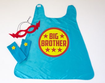 Big Brother Cape + 2 Accessories | Big Sister Superhero Cape | Big Sister Gift | Big Brother Gift | Big Brother Cape | Easter Basket Stuffer