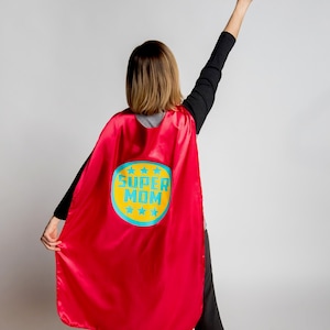 Ready to ship | SUPER MOM Superhero Cape |  Ships fast| Adult Superhero Cape | Super Dad Cape | Custom Adult Cape | Mom Cape | Dad Cape