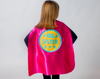 Affordable Big Sister Superhero Cape - Sibling gift - big brother gift - new baby - SHIPS SAME DAY