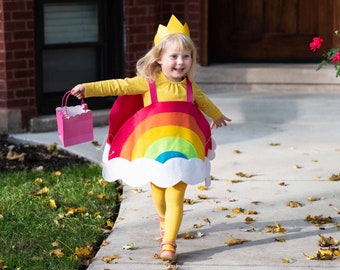 Handmade RAINBOW COSTUME for Kids / Superkidcapes / Rainbow party / Fast Turnaround / Kids halloween costumes / Rainbow baby costume