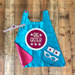 New BIG SISTER CAPE Set - Kids superhero cape - Big Brother Gift - Big Sister Gift - Ships Fast - Big Sisters Are Superheroes